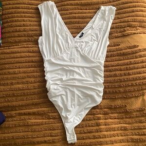 Express ruched v neck tank bodysuit